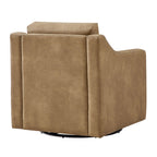 Fauteuil pivotant en cuir végétalien Liora