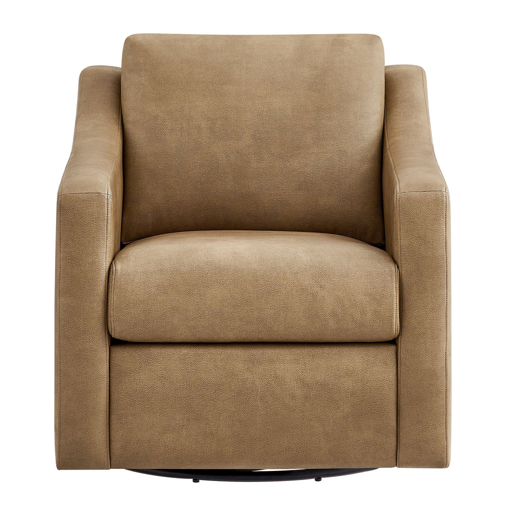 Fauteuil pivotant en cuir végétalien Liora