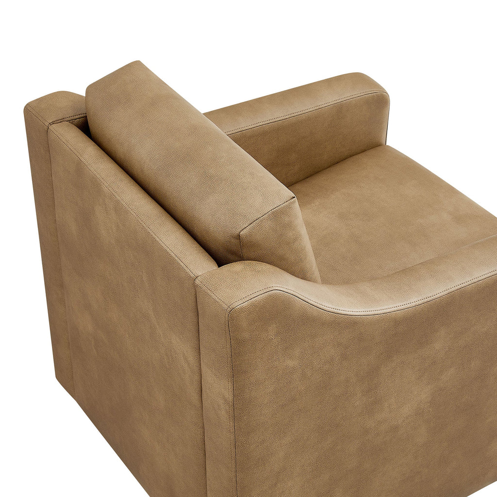 Fauteuil pivotant en cuir végétalien Liora
