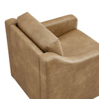 Fauteuil pivotant en cuir végétalien Liora