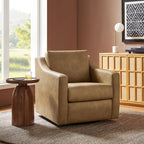 Fauteuil pivotant en cuir végétalien Liora