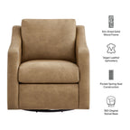 Fauteuil pivotant en cuir végétalien Liora
