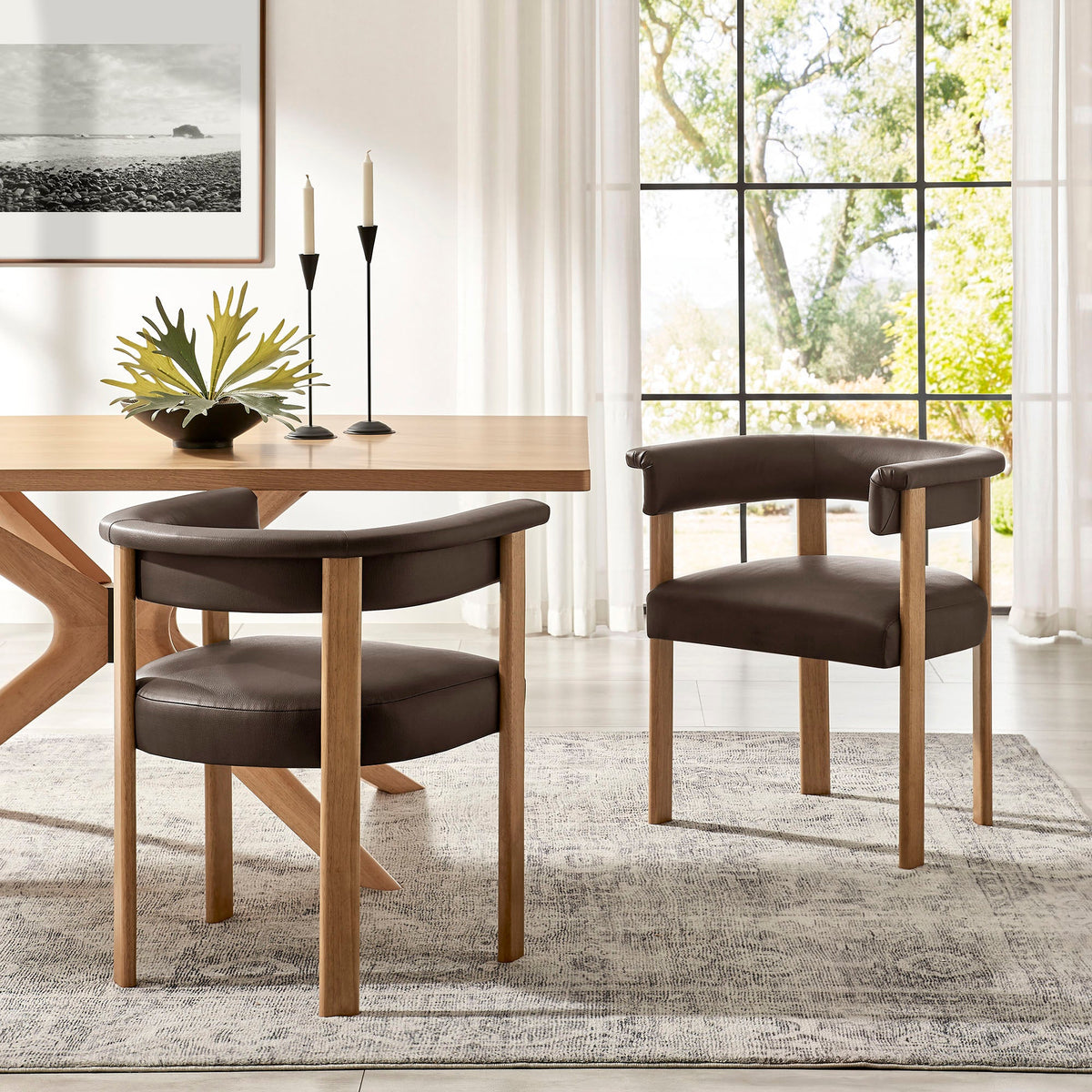 Ensemble de 2 chaises de salle à manger Imogen en similicuir véganium de qualité supérieure