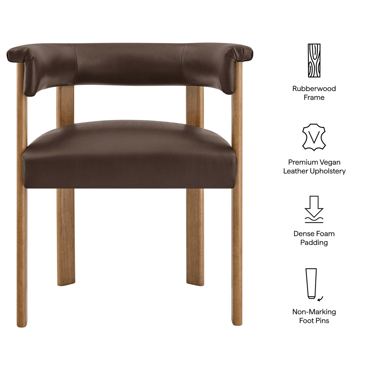 Ensemble de 2 chaises de salle à manger Imogen en similicuir véganium de qualité supérieure