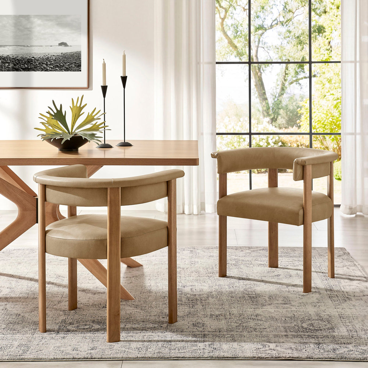 Ensemble de 2 chaises de salle à manger Imogen en similicuir véganium de qualité supérieure