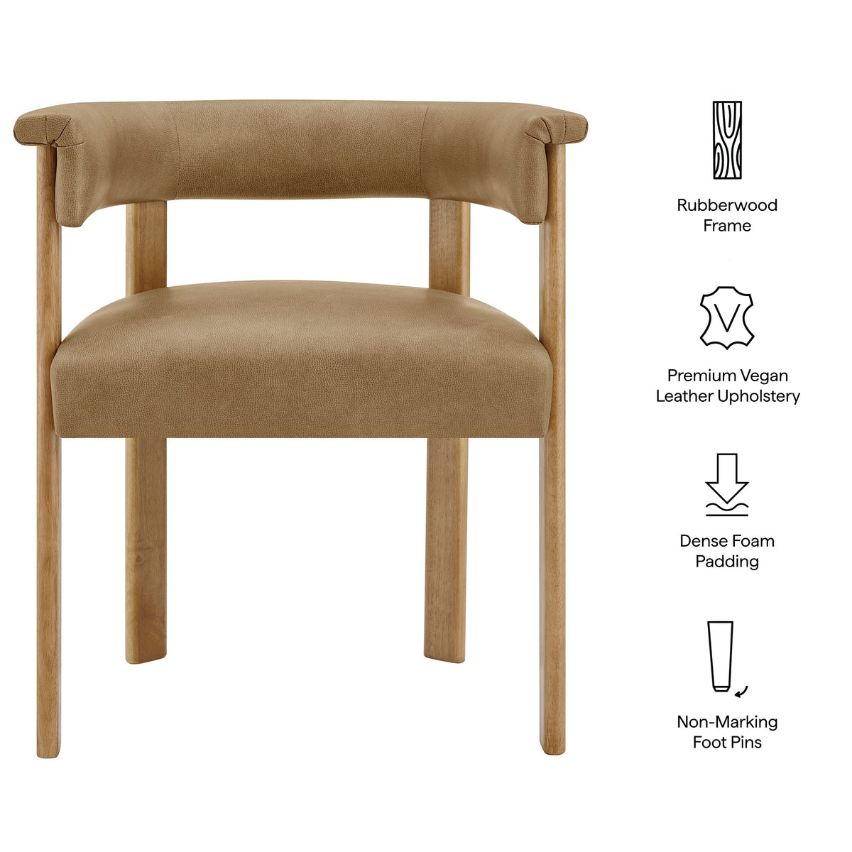 Ensemble de 2 chaises de salle à manger Imogen en similicuir véganium de qualité supérieure