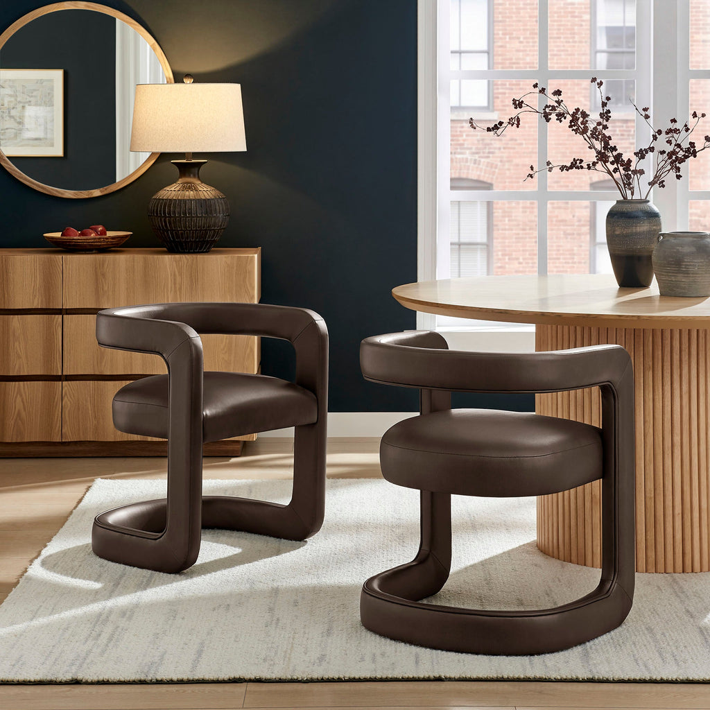 Chaise de salle à manger en cuir vegan Winslow Premium