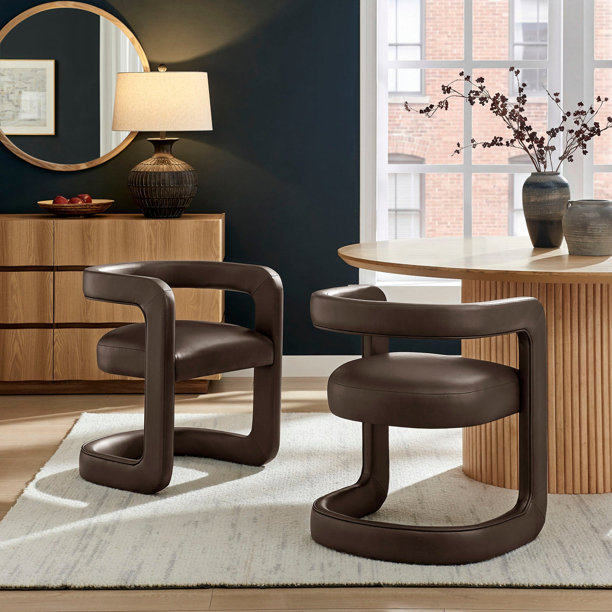 Chaise de salle à manger en cuir vegan Winslow Premium