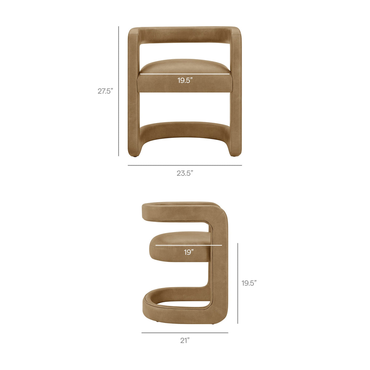 Chaise de salle à manger en cuir vegan Winslow Premium