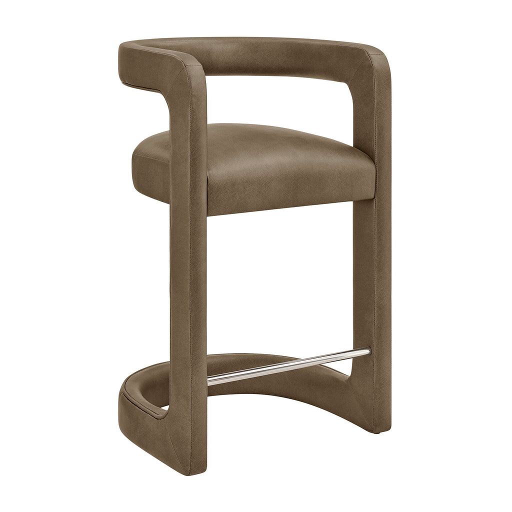 Tabouret de comptoir Winslow en cuir végan de qualité supérieure