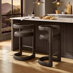 Winslow – Lot de 2 tabourets de bar en similicuir végétalien de qualité supérieure