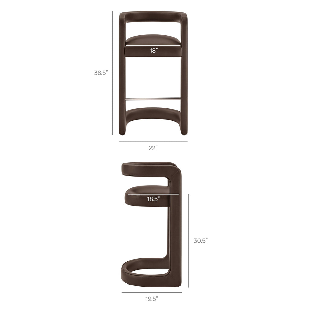 Winslow – Lot de 2 tabourets de bar en similicuir végétalien de qualité supérieure