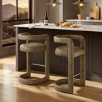 Winslow – Lot de 2 tabourets de bar en similicuir végétalien de qualité supérieure