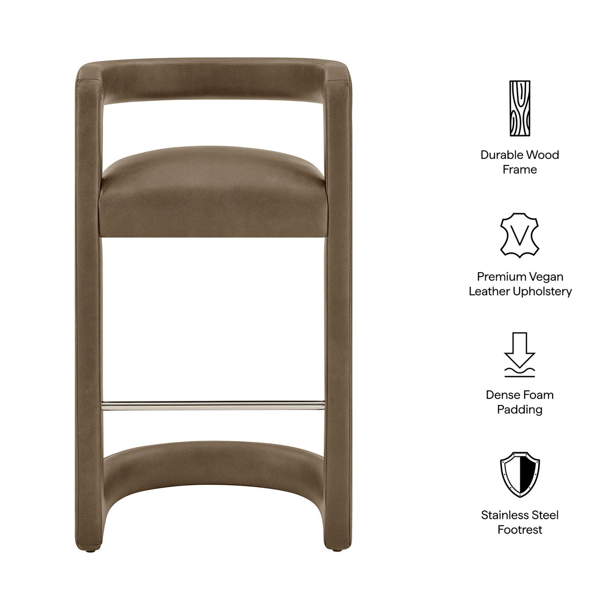 Winslow – Lot de 2 tabourets de bar en similicuir végétalien de qualité supérieure