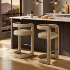 Winslow – Lot de 2 tabourets de bar en similicuir végétalien de qualité supérieure