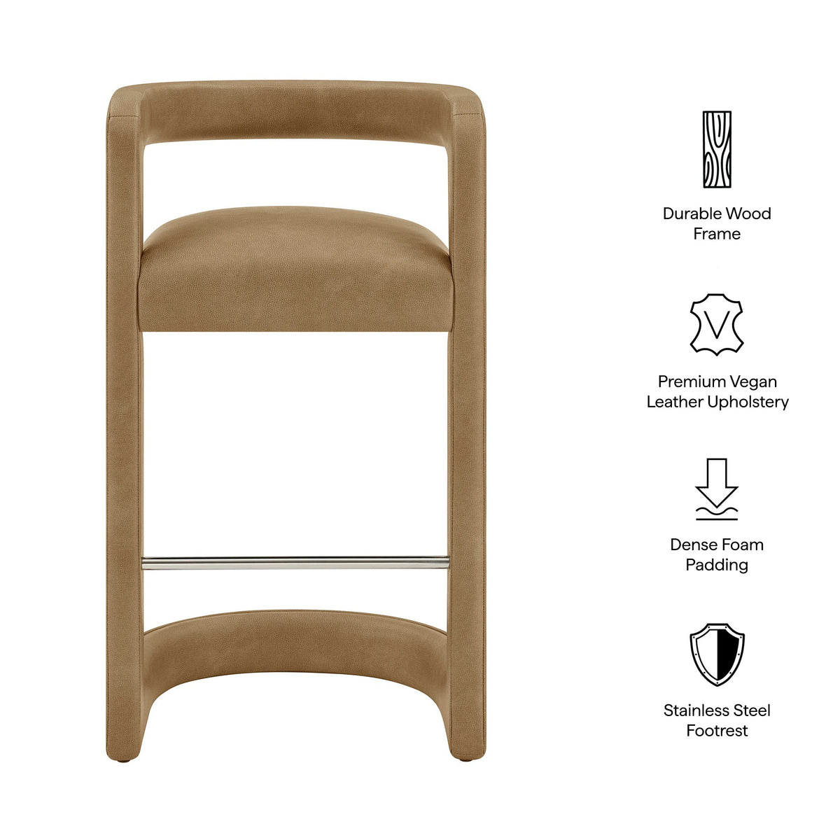 Winslow – Lot de 2 tabourets de bar en similicuir végétalien de qualité supérieure