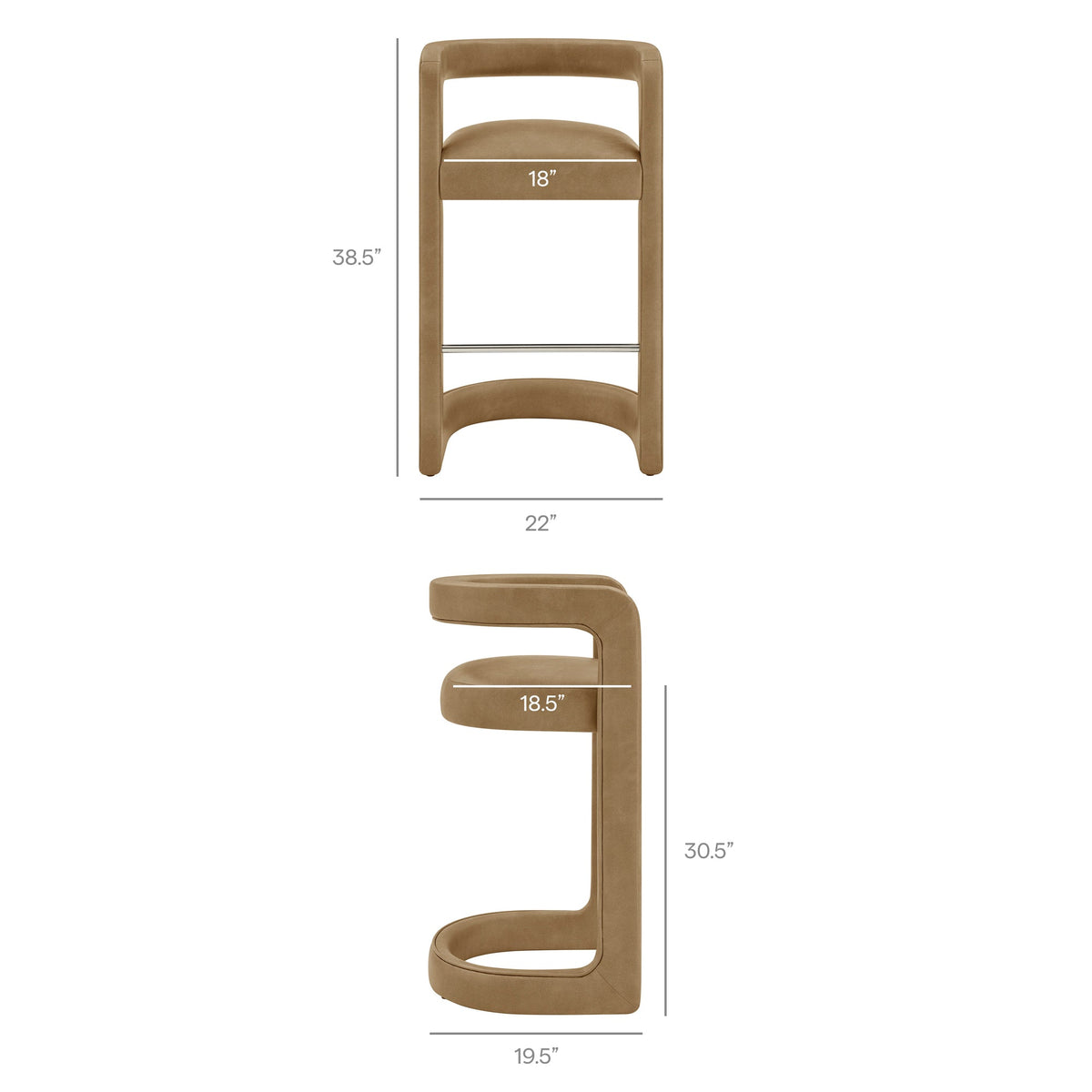 Winslow – Lot de 2 tabourets de bar en similicuir végétalien de qualité supérieure