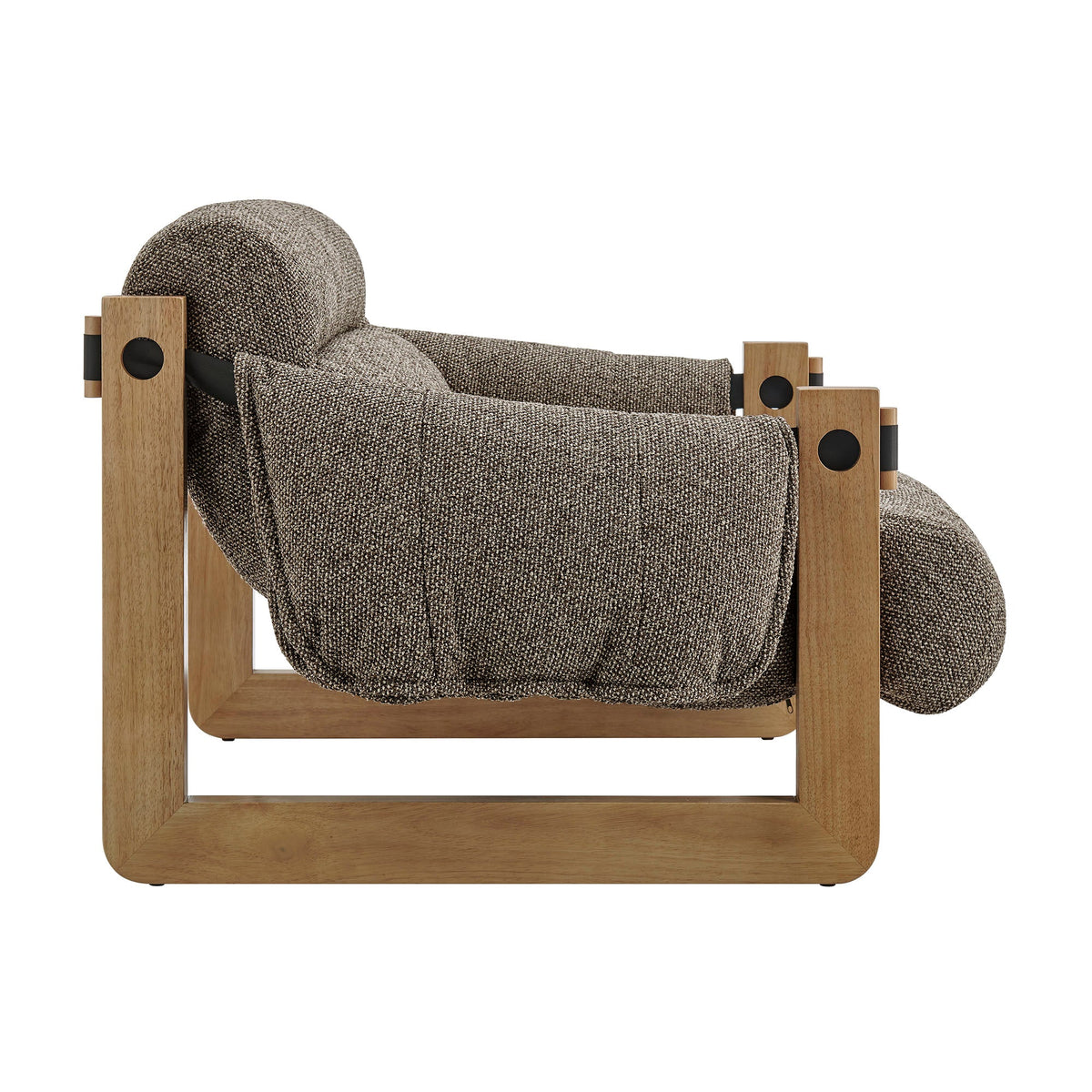 Fauteuil de salon à dossier suspendu en tissu rembourré Sorelle
