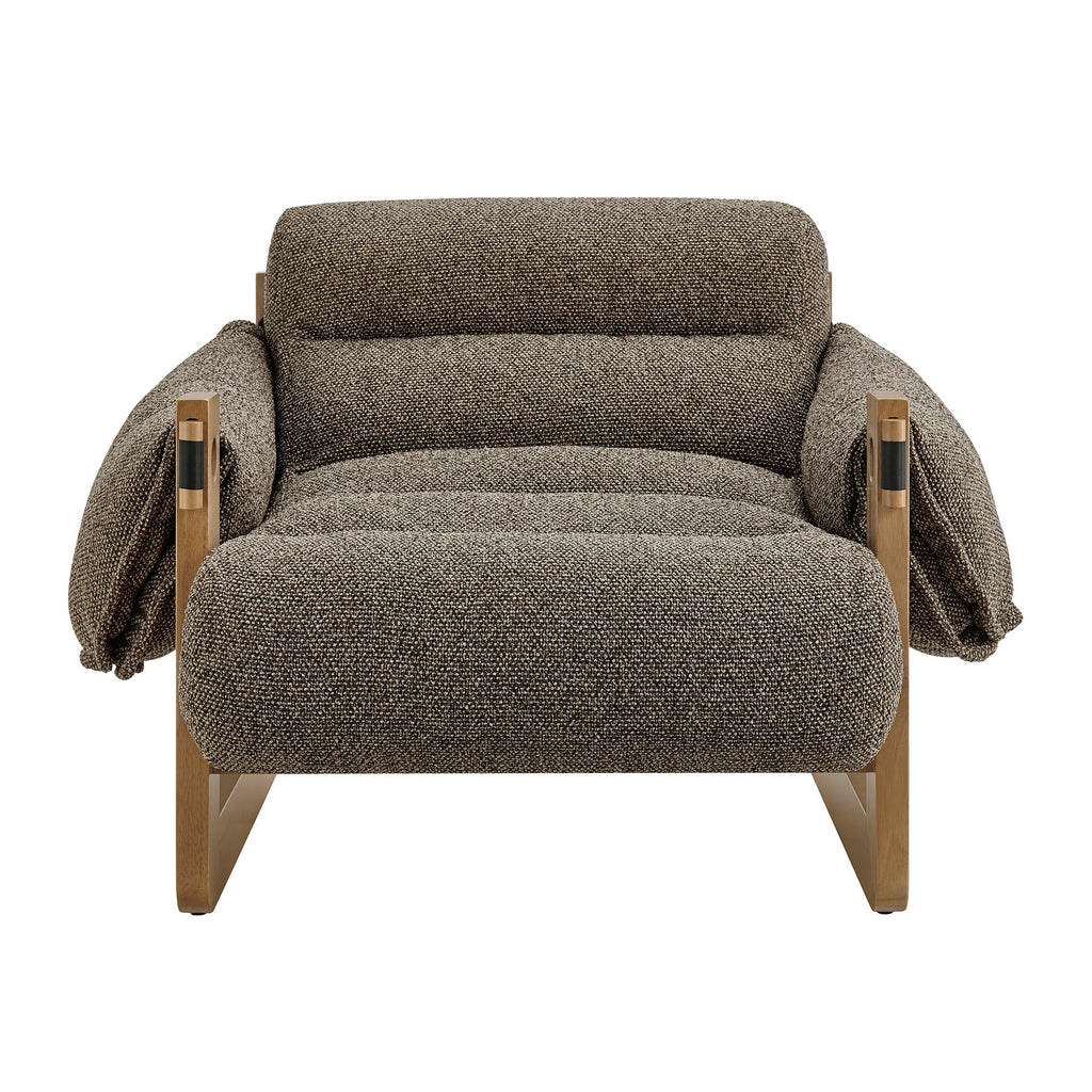 Fauteuil de salon à dossier suspendu en tissu rembourré Sorelle