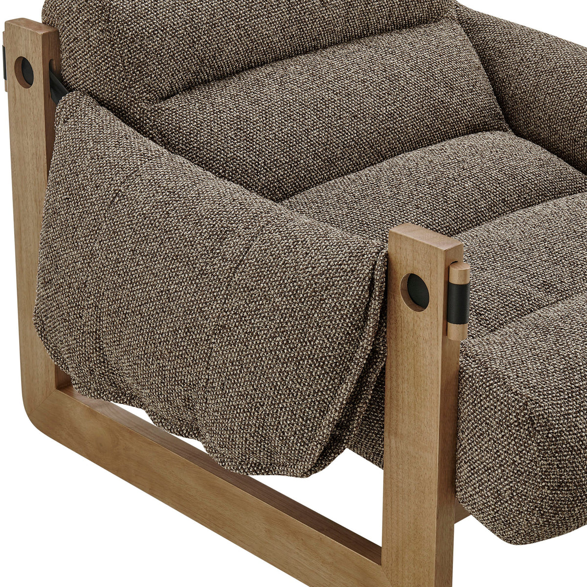Fauteuil de salon à dossier suspendu en tissu rembourré Sorelle