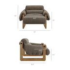 Fauteuil de salon à dossier suspendu en tissu rembourré Sorelle