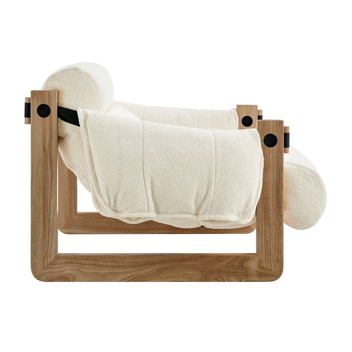 Fauteuil de salon à dossier suspendu en tissu rembourré Sorelle