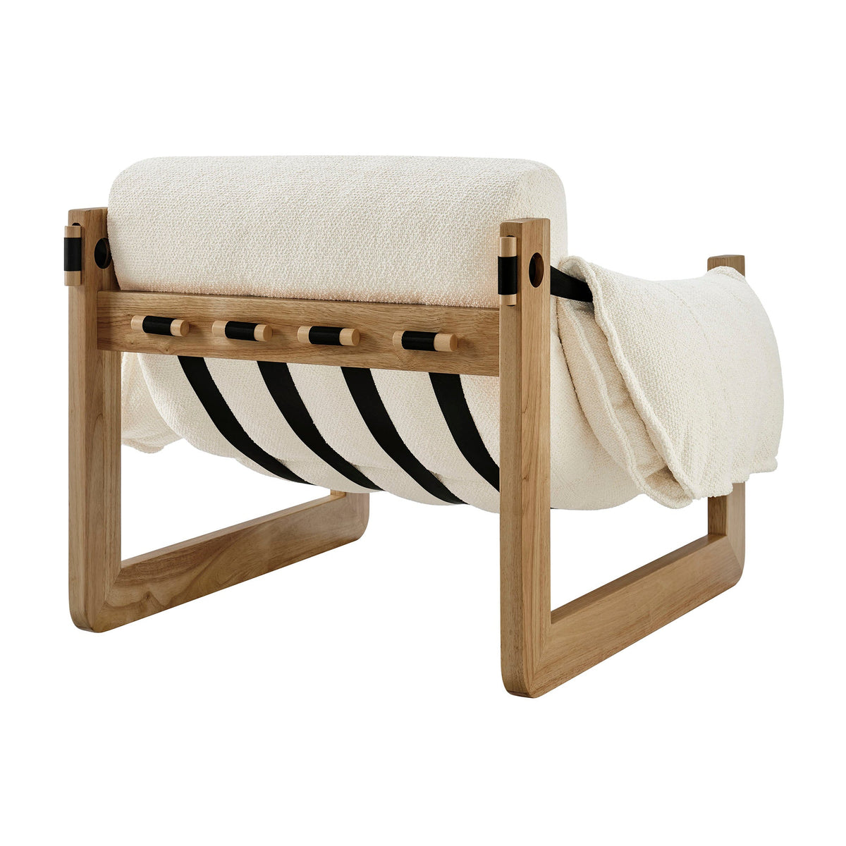 Fauteuil de salon à dossier suspendu en tissu rembourré Sorelle