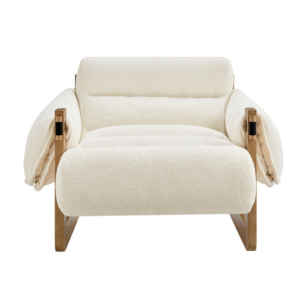 Fauteuil de salon à dossier suspendu en tissu rembourré Sorelle