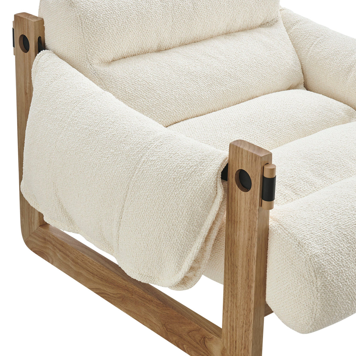 Fauteuil de salon à dossier suspendu en tissu rembourré Sorelle