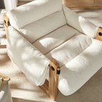 Fauteuil de salon à dossier suspendu en tissu rembourré Sorelle