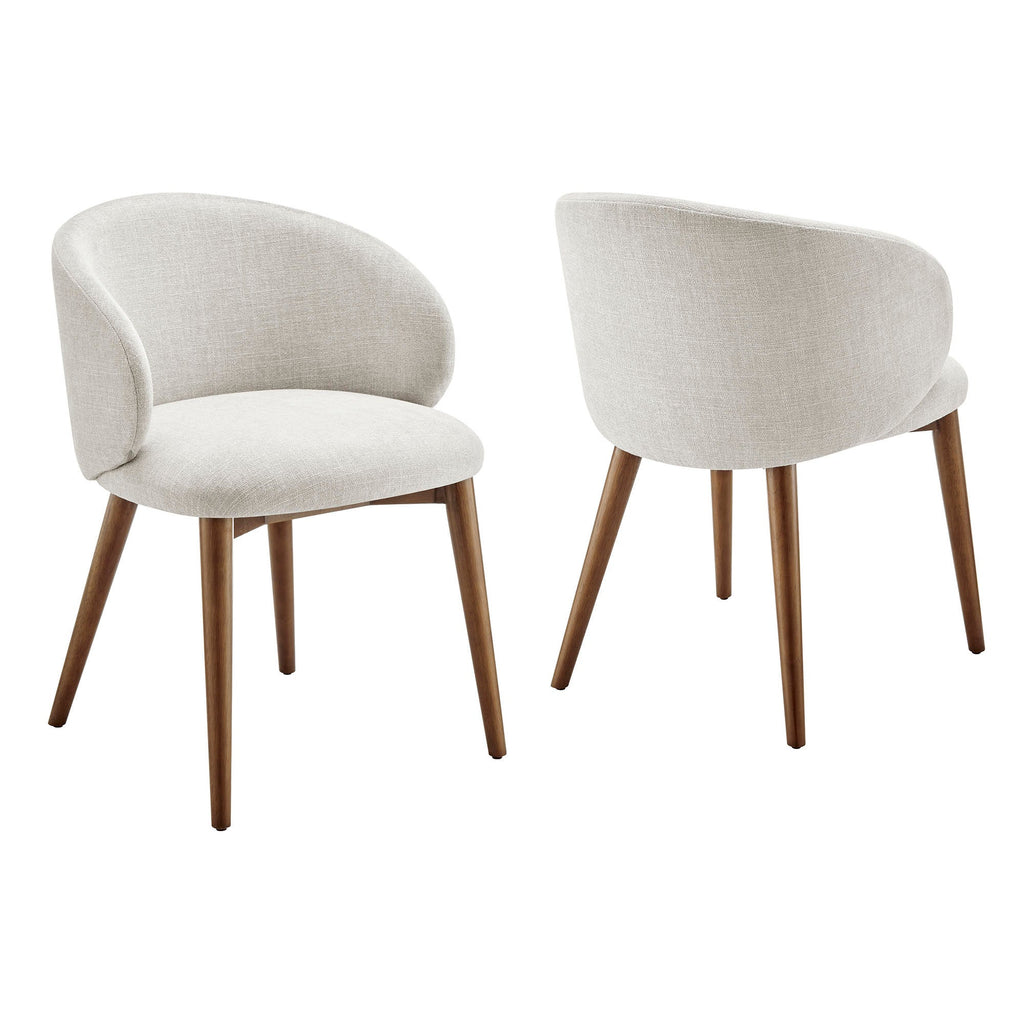 Lot de 2 chaises de salle à manger Anelle rembourrées en tissu