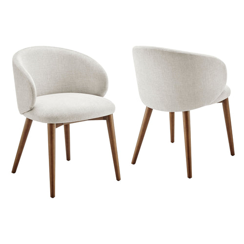 Lot de 2 chaises de salle à manger Anelle rembourrées en tissu