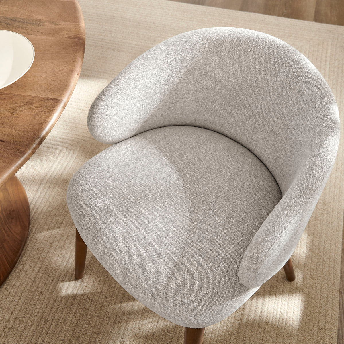 Lot de 2 chaises de salle à manger Anelle rembourrées en tissu