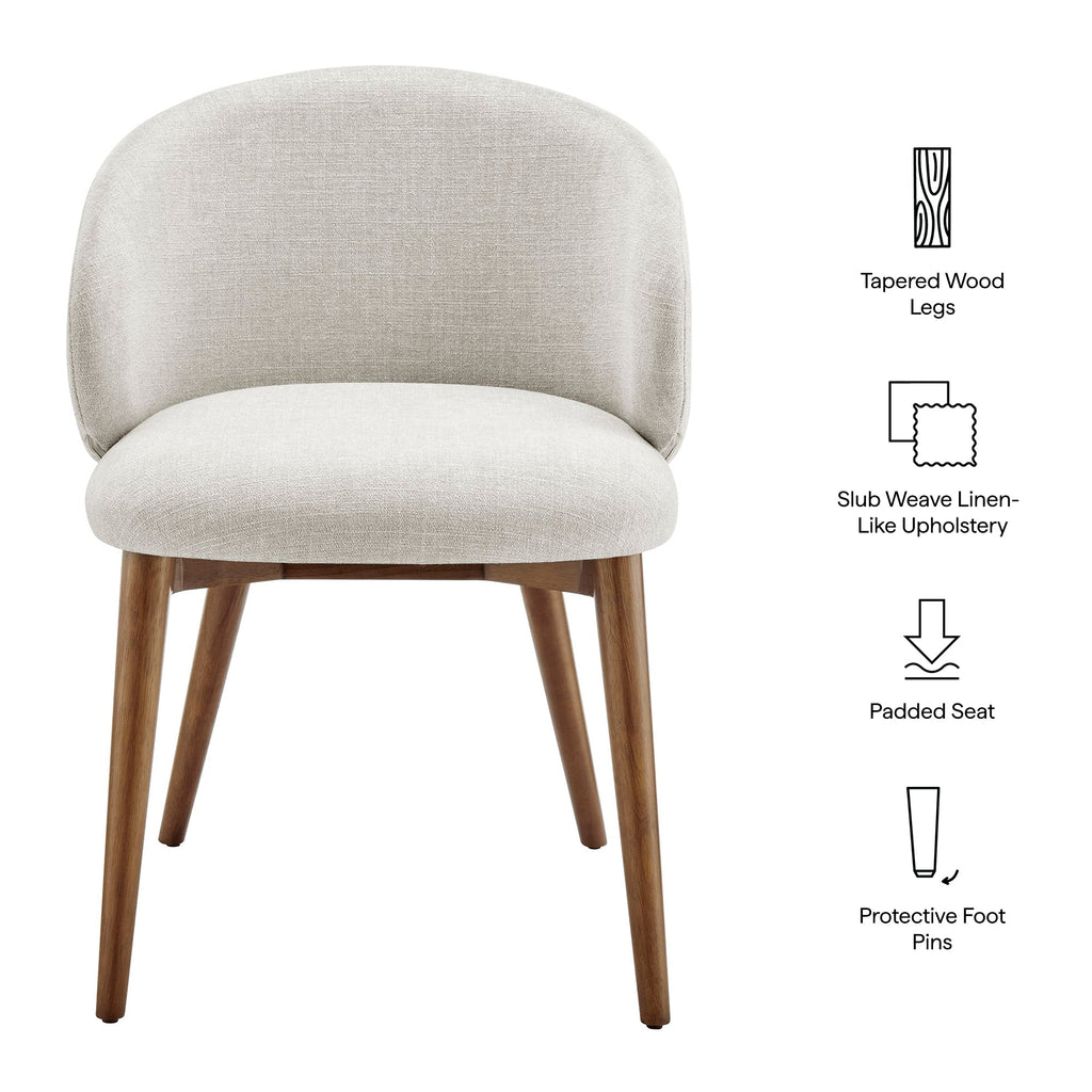 Lot de 2 chaises de salle à manger Anelle rembourrées en tissu