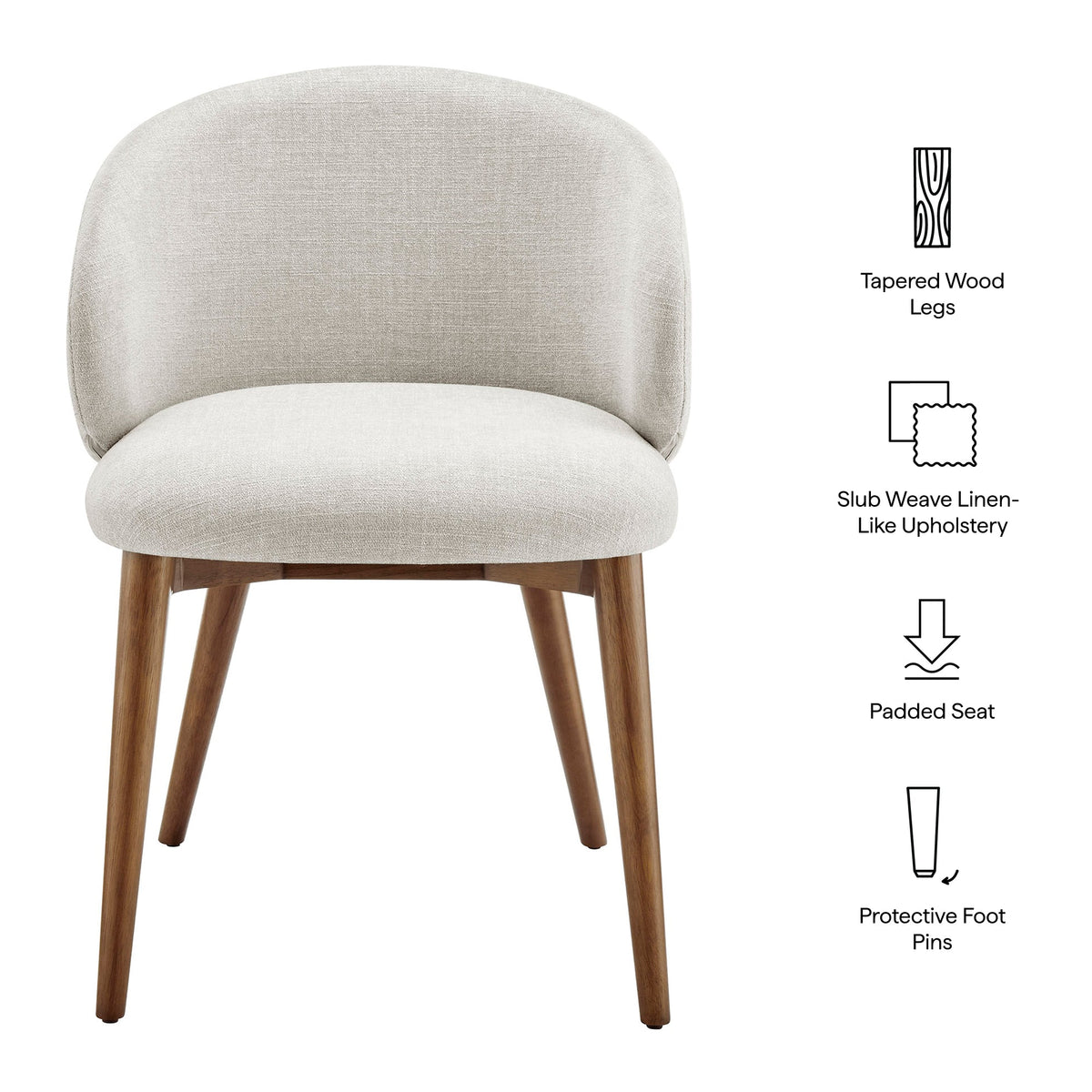 Lot de 2 chaises de salle à manger Anelle rembourrées en tissu