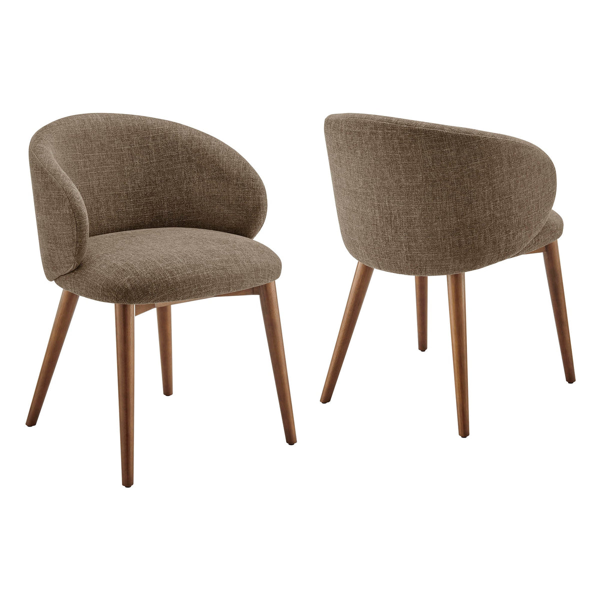 Lot de 2 chaises de salle à manger Anelle rembourrées en tissu