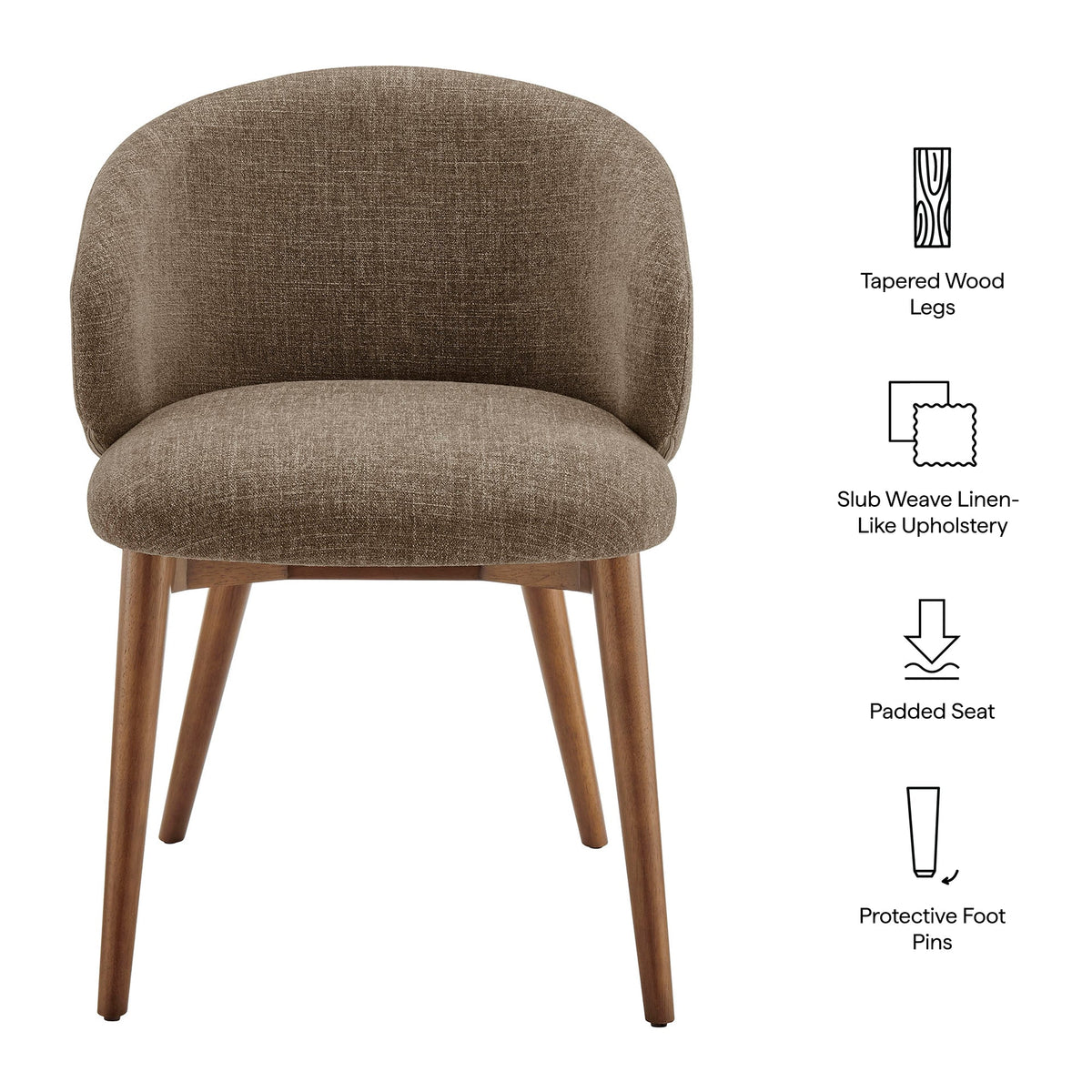 Lot de 2 chaises de salle à manger Anelle rembourrées en tissu