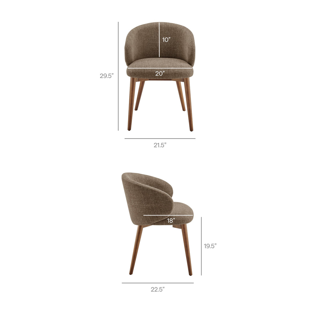 Lot de 2 chaises de salle à manger Anelle rembourrées en tissu