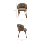 Lot de 2 chaises de salle à manger Anelle rembourrées en tissu