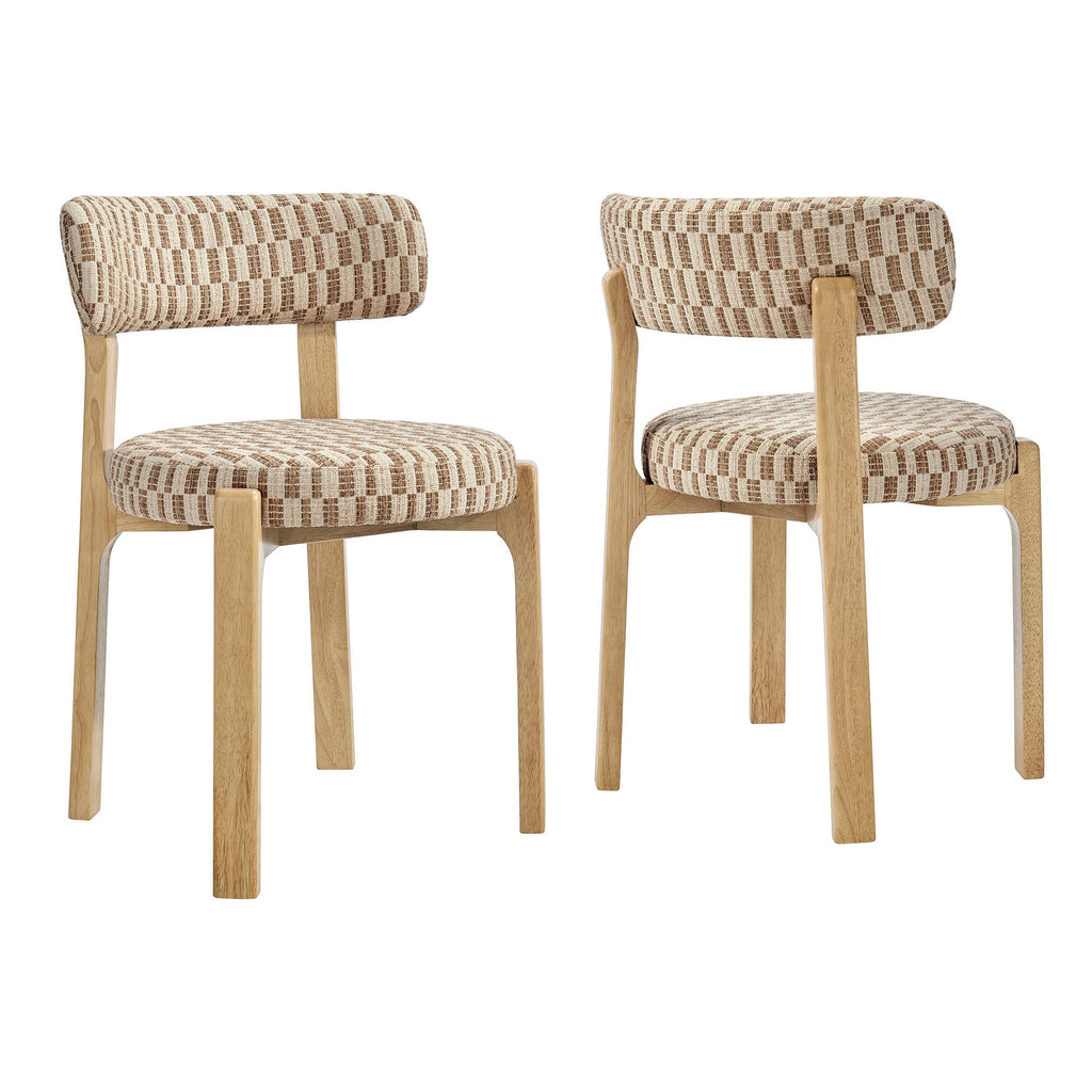 Lot de 2 chaises de salle à manger Marsha rétro en tissu d'ameublement