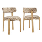 Lot de 2 chaises de salle à manger Marsha rétro en tissu d'ameublement