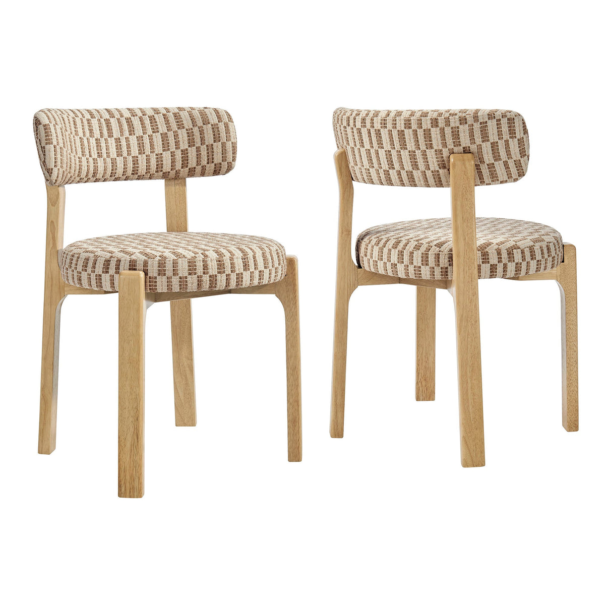 Lot de 2 chaises de salle à manger Marsha rétro en tissu d'ameublement