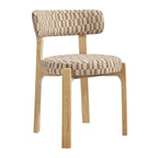 Lot de 2 chaises de salle à manger Marsha rétro en tissu d'ameublement