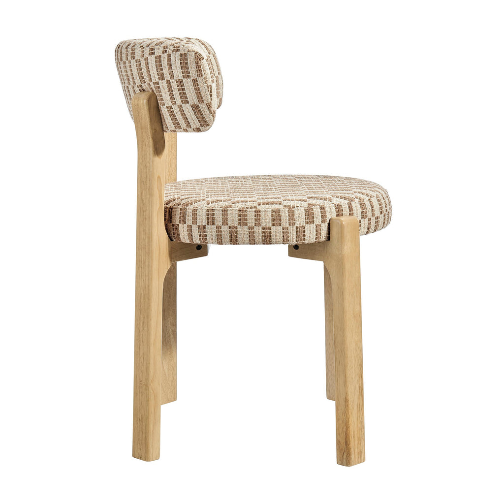 Lot de 2 chaises de salle à manger Marsha rétro en tissu d'ameublement