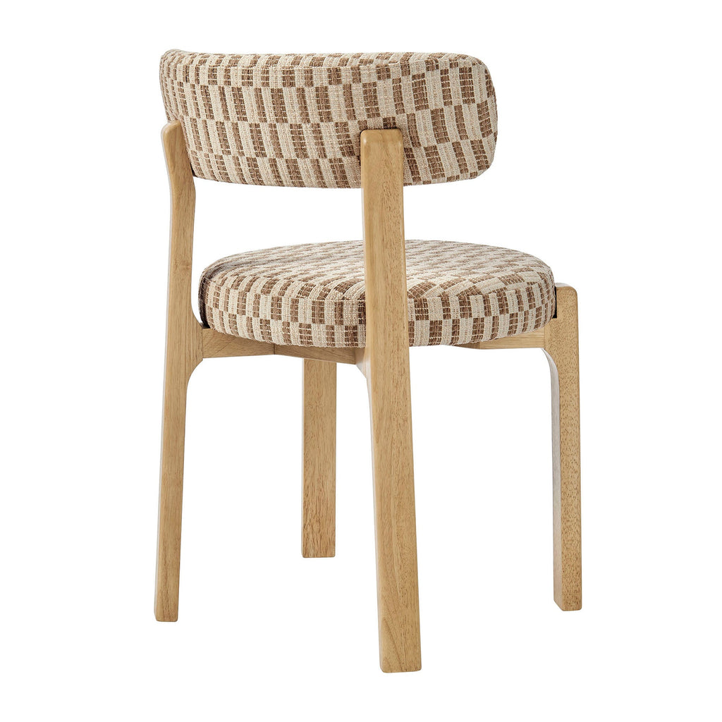 Lot de 2 chaises de salle à manger Marsha rétro en tissu d'ameublement