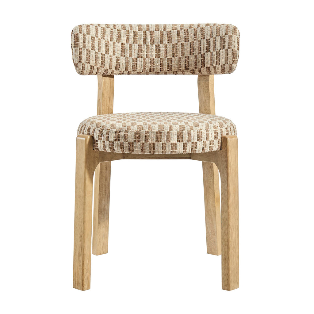 Lot de 2 chaises de salle à manger Marsha rétro en tissu d'ameublement