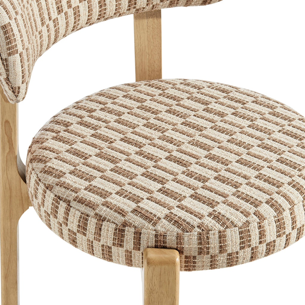 Lot de 2 chaises de salle à manger Marsha rétro en tissu d'ameublement
