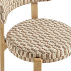 Lot de 2 chaises de salle à manger Marsha rétro en tissu d'ameublement