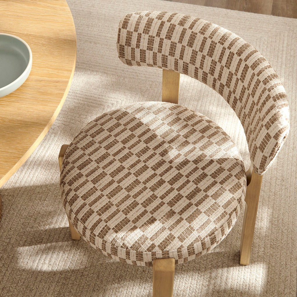 Lot de 2 chaises de salle à manger Marsha rétro en tissu d'ameublement