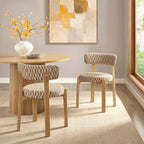 Lot de 2 chaises de salle à manger Marsha rétro en tissu d'ameublement